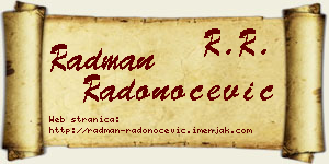 Radman Radonoćević vizit kartica